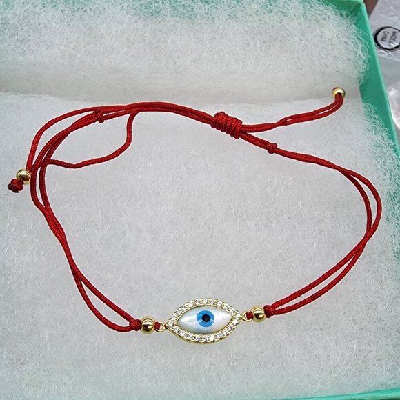 NEW Sterling Silver 925 Evil Eye Red String Bracelet – Protection & Style - Picture 6 of 7